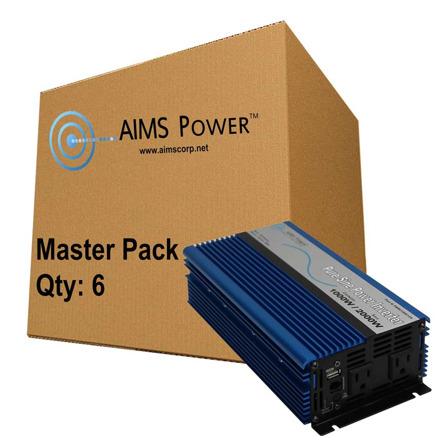 600 WATT PURE SINE INVERTER 12 VOLT TO 120 VAC LISTED TO UL 458 MASTERPACK  QTY 6