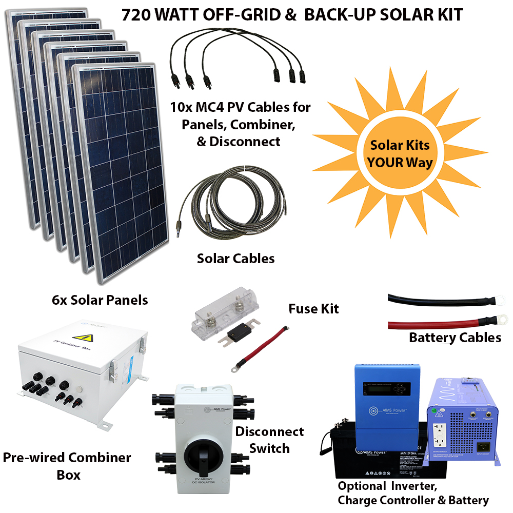 1000 Watt Solar Panel Solar Module Off Grid System Solar Kit for Home RV  Marine