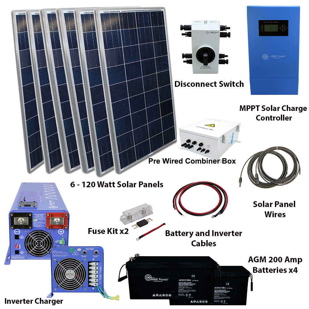 Kit Solar Con Inversor De 1500 Watts 220 V + 3 Panel De 160 W + Batería De  220 Ah - Home y Outlet
