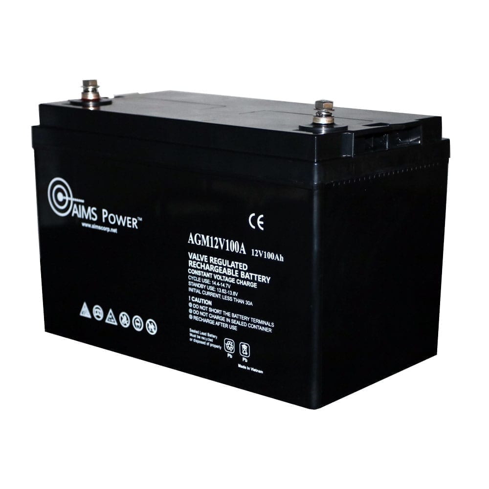Go Power! CMH-AGM-100 12V 100 Amp AGM Deep Cycle Rechargeable Replacement  Battery for PV Solar and Inverters (No Maintenance)