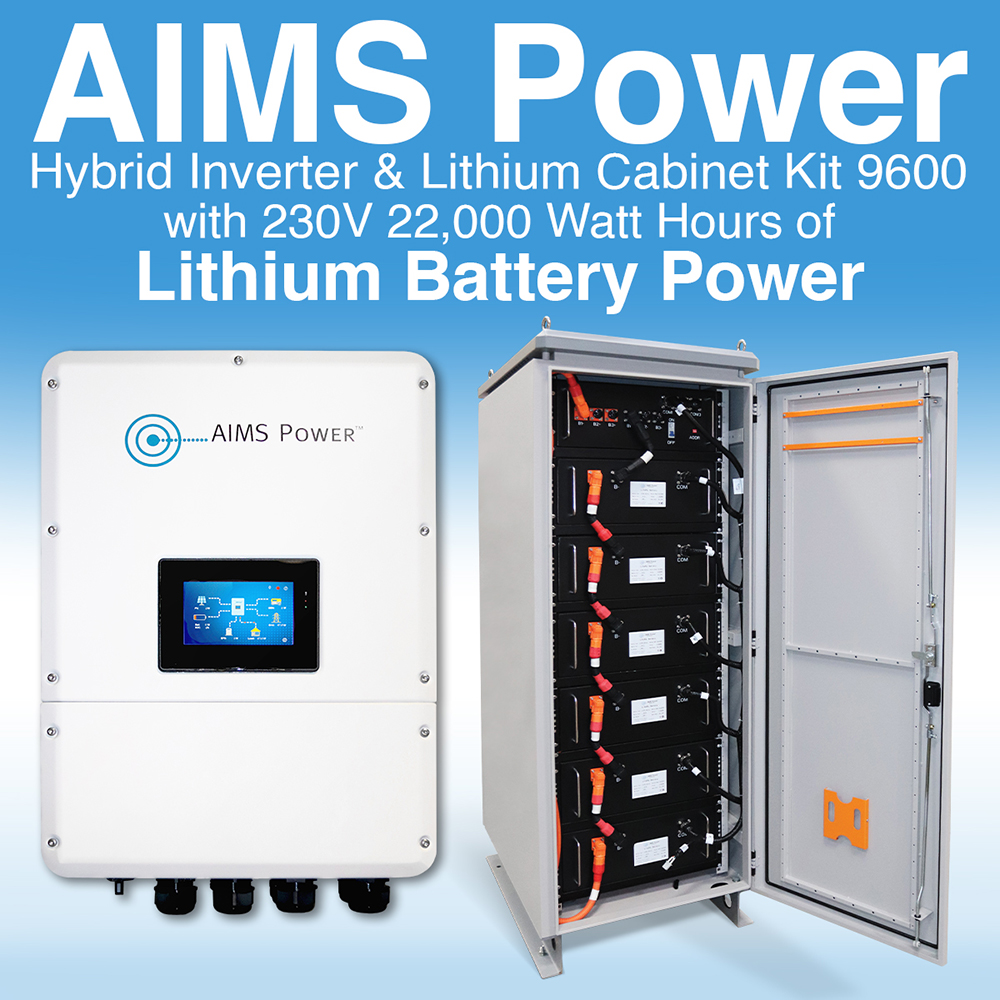 KIT Hybrid Inverter & Lithium Battery Cabinet - 9.6 kW | 22,114 Watt ...